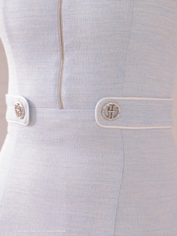 画像43: XSサイズあり【ANDY/アンディ】スクエアネック/ フロントジッパー/ 半袖/ 袖あり/ バックリボン/ タイト/ ミニドレス/ キャバドレス[OF05]