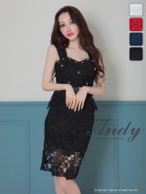 【SALE】即日発送【Andy GLAMOROUS/アンディグラマラス】フラワーレース/ ノースリーブ/ ビジュー/ パール/ ペプラム/ ひざ丈/ セットアップ/ タイト/ ミディアムドレス/ キャバドレス[OF05]