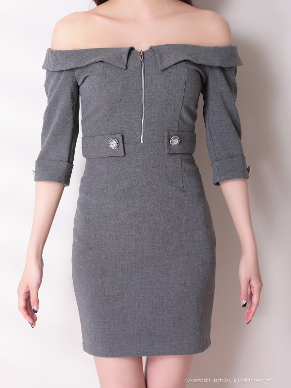 グレー  モデル:七瀬みほ 身長:162cm 着用サイズ:Sサイズ