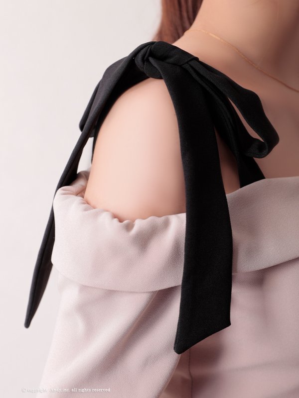 画像6: XSサイズあり【ANDY/アンディ】 フロントジッパー/ リボン/ 袖あり/ 七分袖/ ベルト/ ボタン/ タイト/ ミニドレス/ キャバドレス[OF05]