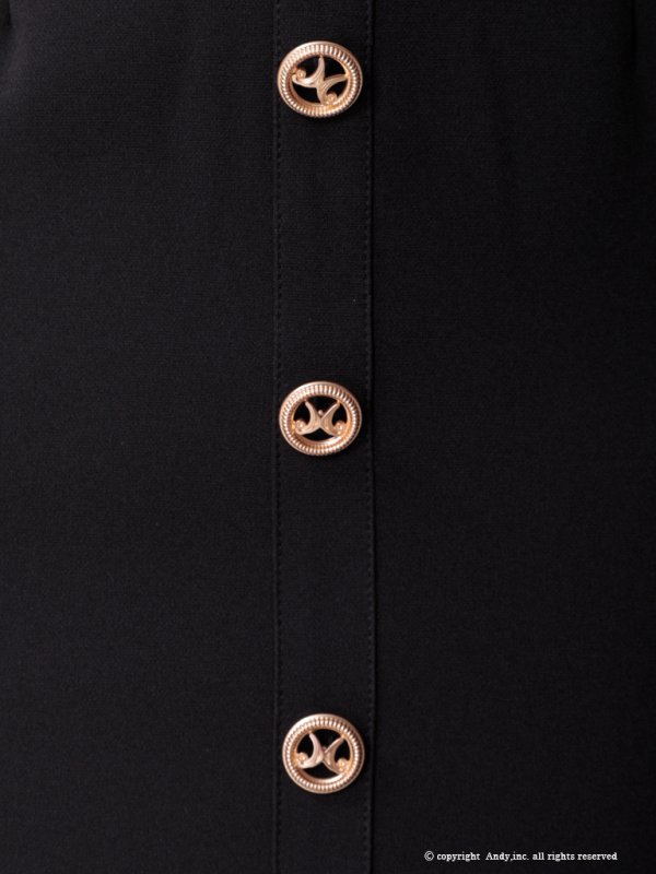 画像18: XSサイズあり【ANDY/アンディ】 フロントジッパー/ リボン/ 袖あり/ 七分袖/ ベルト/ ボタン/ タイト/ ミニドレス/ キャバドレス[OF05]