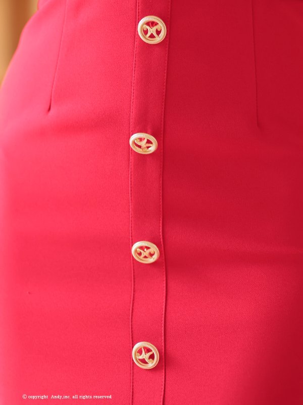 画像27: XSサイズあり【ANDY/アンディ】 フロントジッパー/ リボン/ 袖あり/ 七分袖/ ベルト/ ボタン/ タイト/ ミニドレス/ キャバドレス[OF05]