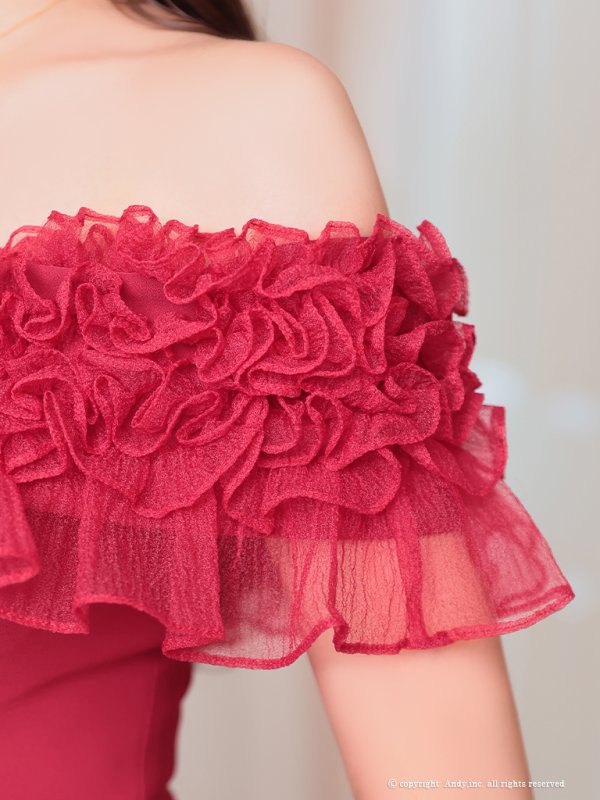 画像17: 【ANDY/アンディ】フリル/ オフショル/ ワンカラー/ タイト/ ミニドレス/ キャバドレス[OF05]