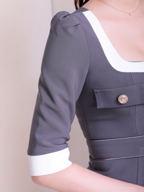 チャコールグレーxホワイト モデル:あみ 身長:163cm 着用サイズ:Sサイズ