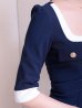 ネイビーxホワイト モデル：あみ　身長：163cm　着用サイズ：Sサイズ