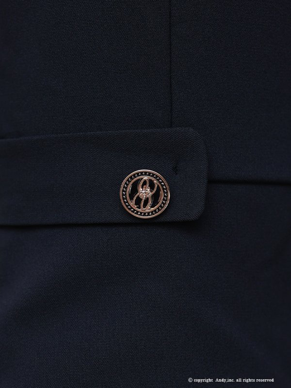 画像7: 【ANDY/アンディ】ワンショルダー/ アシンメトリー/ ラップデザイン/ 七分袖/ ボタン/ タイト/ ミニドレス/ キャバドレス[OF05]