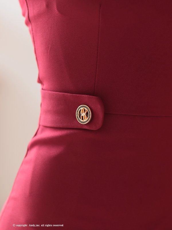 画像32: 【ANDY/アンディ】ワンショルダー/ アシンメトリー/ ラップデザイン/ 七分袖/ ボタン/ タイト/ ミニドレス/ キャバドレス[OF05]