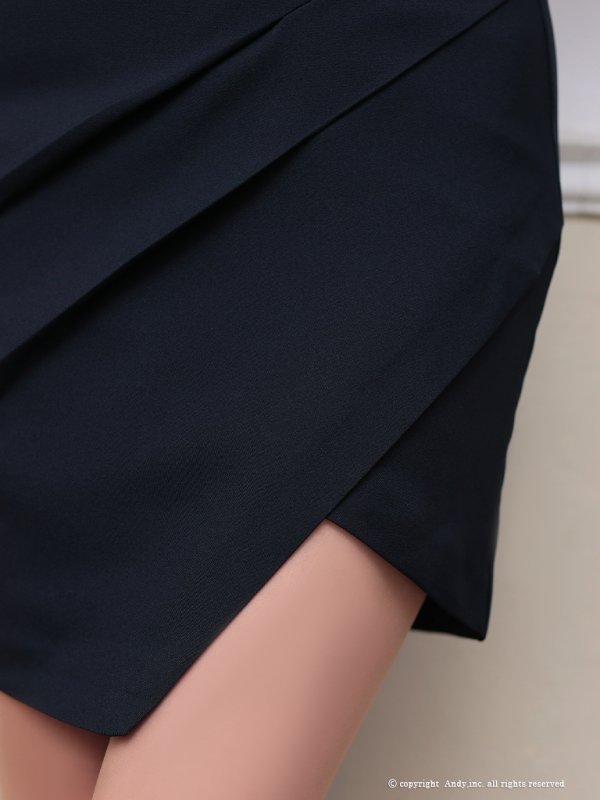 画像8: 【ANDY/アンディ】ワンショルダー/ アシンメトリー/ ラップデザイン/ 七分袖/ ボタン/ タイト/ ミニドレス/ キャバドレス[OF05]