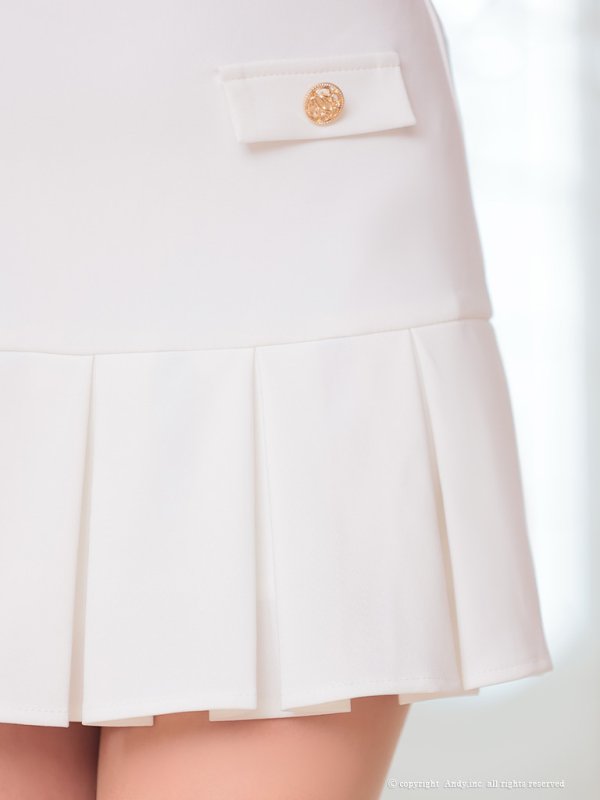 画像37: XSサイズあり【ANDY/アンディ】ジャケット風カラー/ フロントジップ/ ノースリーブ/ プリーツ/ フレア/ セットアップ/ ミニドレス/ キャバドレス[OF05]