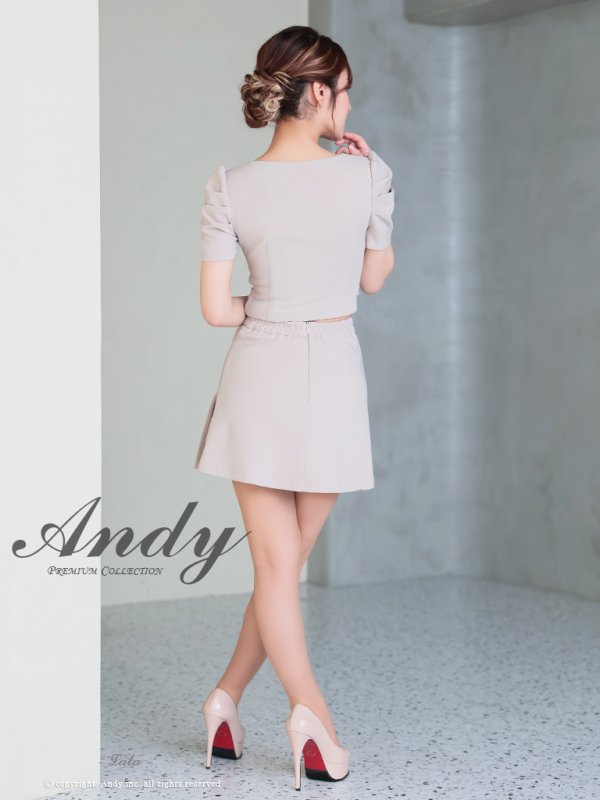 画像15: 【ANDY/アンディ】スクエアネック/ パフスリーブ/ 袖あり/ フロントジップ/ プリーツ/ フレア/ セットアップ/ ミニドレス/ キャバドレス[OF05]
