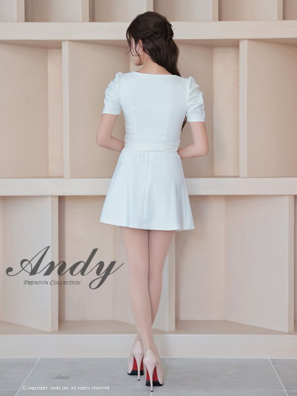 画像34: 【ANDY/アンディ】スクエアネック/ パフスリーブ/ 袖あり/ フロントジップ/ プリーツ/ フレア/ セットアップ/ ミニドレス/ キャバドレス[OF05]