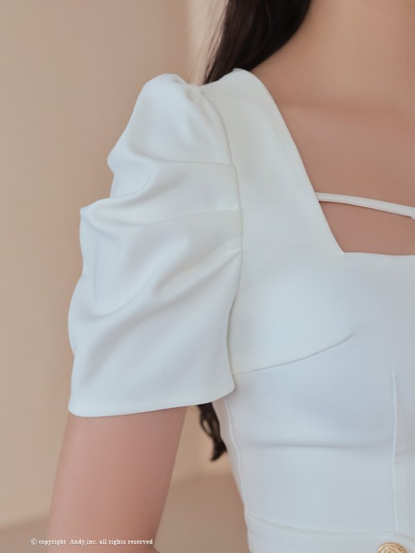 画像37: 【ANDY/アンディ】スクエアネック/ パフスリーブ/ 袖あり/ フロントジップ/ プリーツ/ フレア/ セットアップ/ ミニドレス/ キャバドレス[OF05]