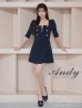 画像22: XSサイズあり【ANDY/アンディ】ハーフスリーブ/ 袖あり/ スクエアネック/ バストジッパー/ ボタン/ バックリボン/ プリーツ/ フレア/ ミニドレス/ キャバドレス[OF05]