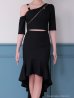 ブラック モデル：あみ　身長：163cm　着用サイズ：Sサイズ