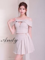 XSサイズあり【ANDY/アンディ】オフショル/ キャミソール/ バストジップ/ プリーツ/ アシンメトリー/ フレア/ セットアップ/ ミニドレス/ キャバドレス[OF05]