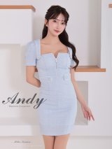 XSサイズあり【ANDY/アンディ】スクエアネック/ バックリボン/ バストジップ/ 半袖/ 袖あり/ シンプル/ タイト/ ミニドレス/ キャバドレス[OF05]