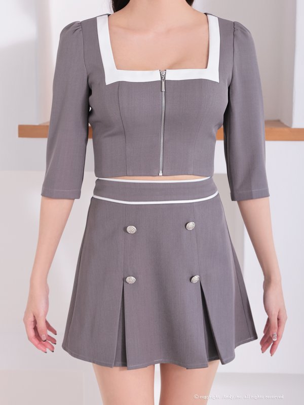 グレーホワイト モデル:七瀬みほ 身長:162cm 着用サイズ:Sサイズ