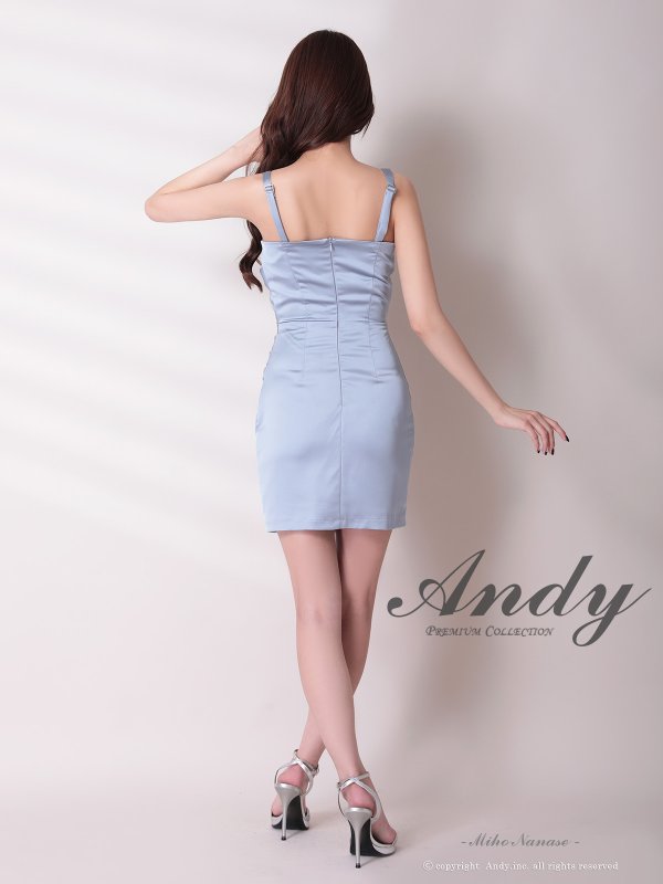 画像4: 【ANDY/アンディ】キャミ/ ドレープ/ バストジップ/ 谷間魅せ/ ワンカラー/ ストレッチサテン/ タイト/ ミニドレス/ キャバドレス[OF05]