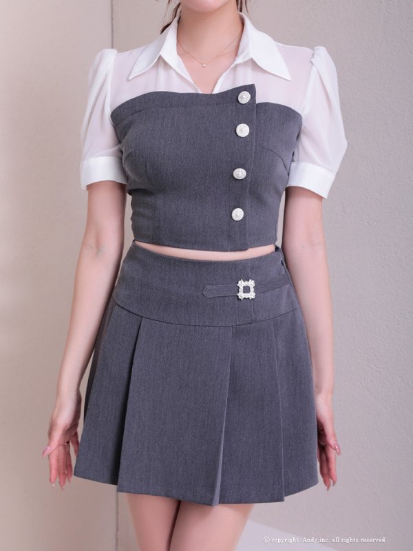 グレー モデル：あみ　身長：163cm　着用サイズ：Sサイズ