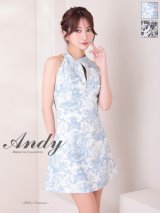 【予約商品/7月上旬-7月中旬発送予定】XSサイズあり【ANDY/アンディ】トワルドジュイ/ ボタニカル/ プリント/ バストジップ/ハイネック/ アメスリ/ フレア/ ワンピース/ ミニドレス/ キャバドレス[OF05]