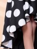 ブラック×ホワイトドット モデル：あみ　身長：163cm　着用サイズ：Sサイズ