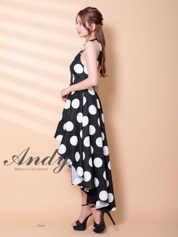 ブラック×ホワイトドット モデル：あみ　身長：163cm　着用サイズ：Sサイズ