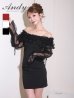 画像8: 【ANDY/アンディ】 ギャザーフリル/ 2way/ 袖付き/ ロングスリーブ/ オフショル/ シアー/ チュール/ タイト/ ミニドレス/ キャバドレス[OF05] (8)