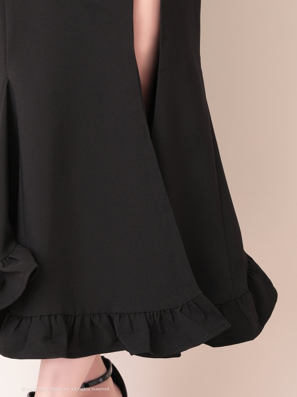 画像25: 【ANDY/アンディ】 シンプル/ ワンカラー/ バストシアー/ キャミソール/ 裾フリル/ スリット/ マーメイド/ ミディアムドレス/ キャバドレス[OF05]