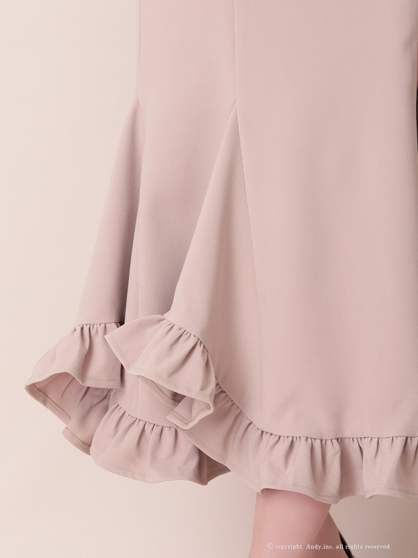 画像28: 【ANDY/アンディ】 シンプル/ ワンカラー/ バストシアー/ キャミソール/ 裾フリル/ スリット/ マーメイド/ ミディアムドレス/ キャバドレス[OF05]