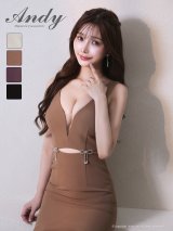 XSサイズあり【ANDY/アンディ】ウエストカット/ ノースリーブ / フリル/ テールカット/ ミディアムドレス/ キャバドレス[OF05]