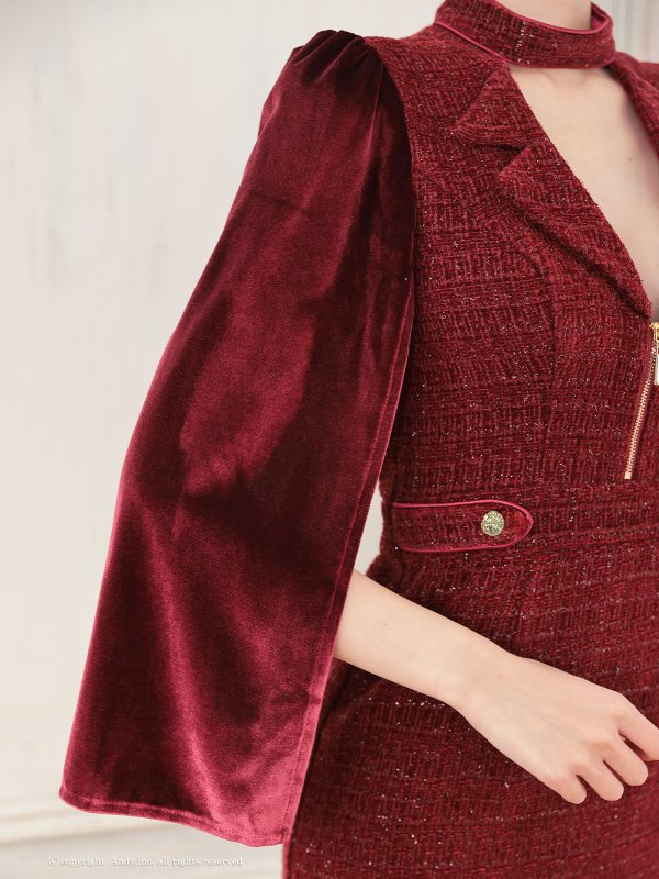 ワインレッド モデル:あすか 身長:170cm 着用サイズ:Sサイズ