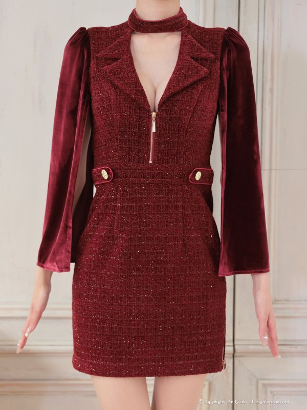 ワインレッド モデル:あすか 身長:170cm 着用サイズ:Sサイズ