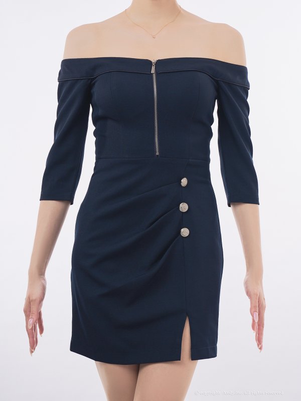 ネイビー　モデル：あみ　身長：163cm　着用サイズ：Sサイズ