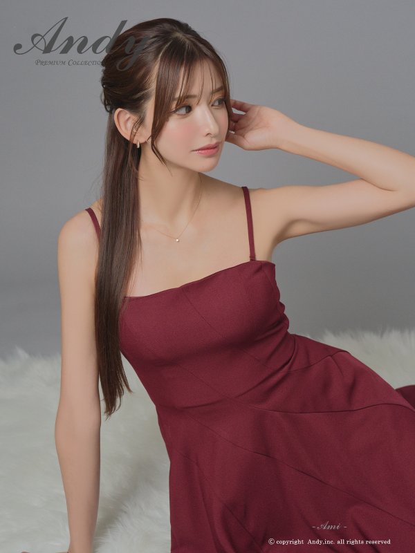 ワインレッド　モデル：あみ　身長：163cm　着用サイズ：Sサイズ