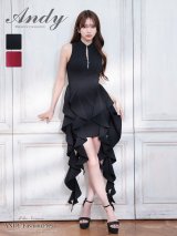 【ANDY/アンディ】ノースリーブ/ シンプル/ バストジップ/ フリルリボン/ ワンカラー/ タイト/ ミニドレス/ キャバドレス[OF05]