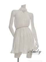 XSサイズあり【ANDY/アンディ】ビジュー/ ホルターネック/ チェーンベルト/ ノースリーブ/ フレア/ シフォン/ ミニドレス/ ワンピース/ キャバドレス[OF05]
