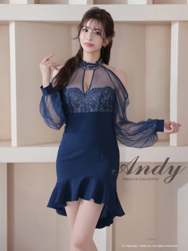 ネイビー　 モデル：あみ　身長：163cm　着用サイズ：Sサイズ