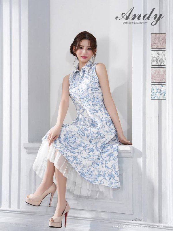 アイボリーxブルー　モデル：あみ　身長：163cm　着用サイズ：Sサイズ