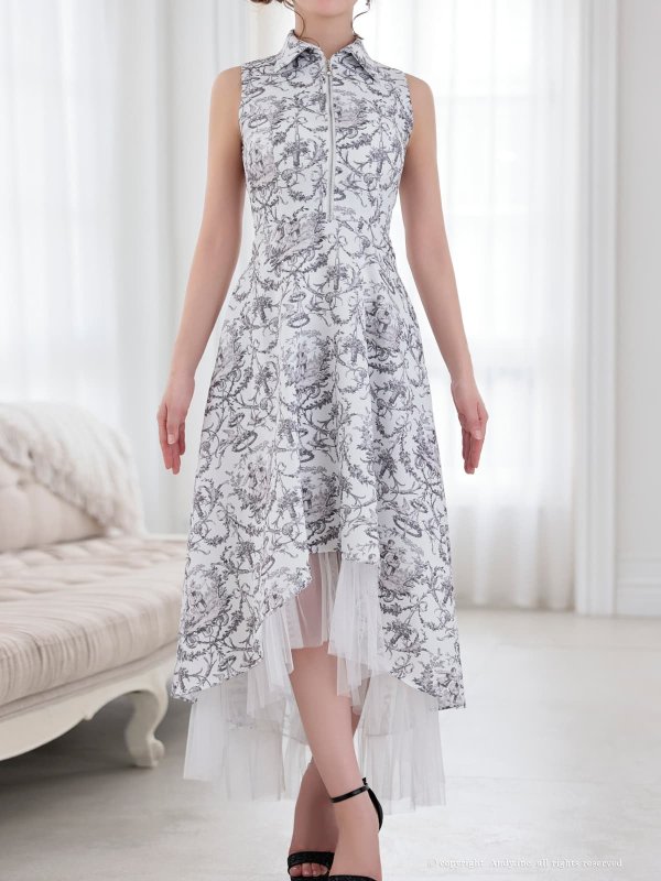 ホワイトxブラック　モデル：らら　身長：160.5cm　着用サイズ：Sサイズ