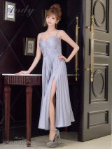 XSサイズあり【ANDY/アンディ】シンプル/ ワンカラー/ マットサテン/ キャミソール/ プリーツ/ スリット/ フレア/ ロングドレス/ キャバドレス[OF05]