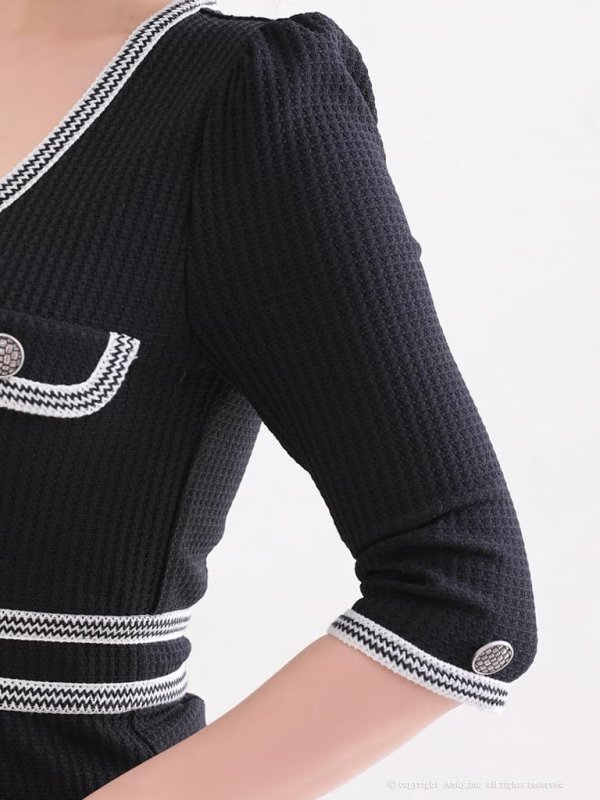 ブラック　モデル：青田夏奈　身長：163cm　着用サイズ：Sサイズ