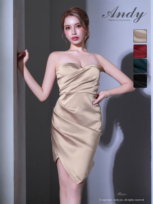シャンパンゴールド　モデル：りさ　身長：164cm　着用サイズ：Sサイズ
