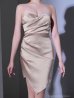 シャンパンゴールド　モデル：りさ　身長：164cm　着用サイズ：Sサイズ