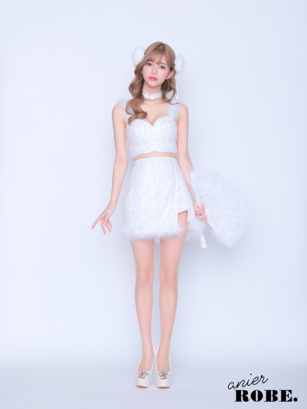 画像7: 【即日発送】XSサイズあり 【ANIER./アニエル】【ROBE de FLEURS/ローブドフルール】Emo chaina dress/ ファー/ ツーピース/ チャイナドレス/ コスプレ/ ミニドレス/ キャバドレス[ヘッドアクセ・チョーカー付き][YMT]