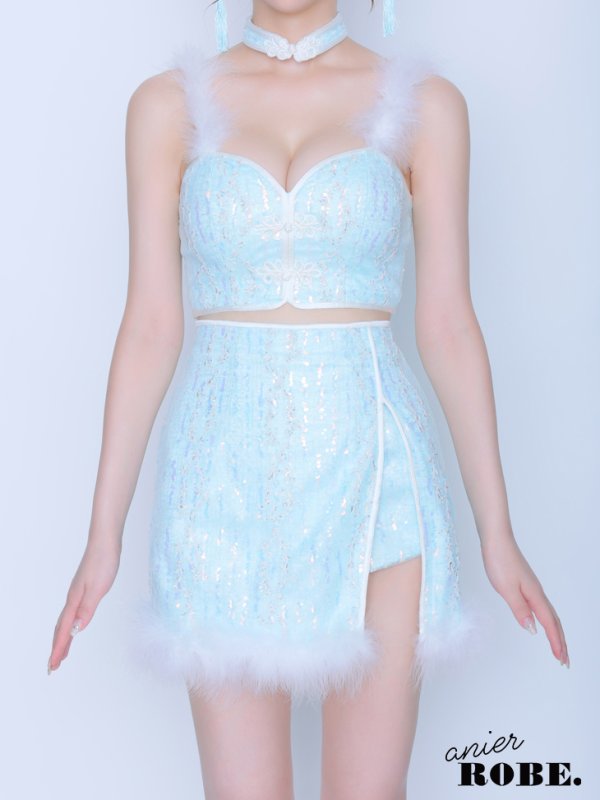 画像10: 【即日発送】XSサイズあり 【ANIER./アニエル】【ROBE de FLEURS/ローブドフルール】Emo chaina dress/ ファー/ ツーピース/ チャイナドレス/ コスプレ/ ミニドレス/ キャバドレス[ヘッドアクセ・チョーカー付き][YMT]