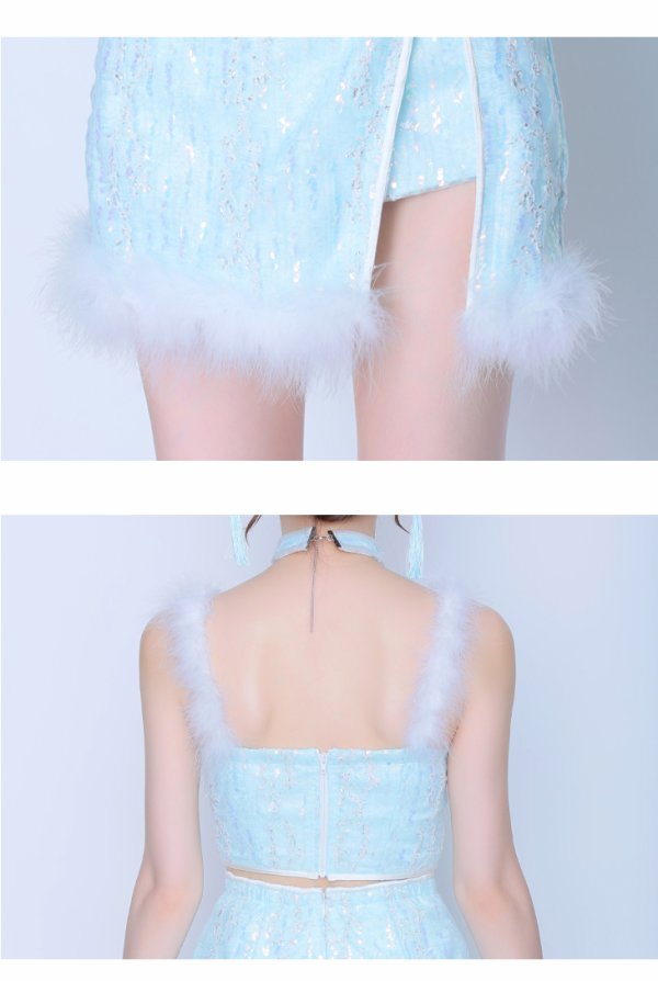 画像13: 【即日発送】XSサイズあり 【ANIER./アニエル】【ROBE de FLEURS/ローブドフルール】Emo chaina dress/ ファー/ ツーピース/ チャイナドレス/ コスプレ/ ミニドレス/ キャバドレス[ヘッドアクセ・チョーカー付き][YMT]