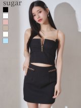 XSサイズあり【Anier ROBE./アニエルローブ】【ROBE de FLEURS/ローブドフルール】チェーン/ フェティッシュ/ セットアップ/ 2ピース/ キャミソール/ タイト/ ミニドレス/ キャバドレス[OF2]