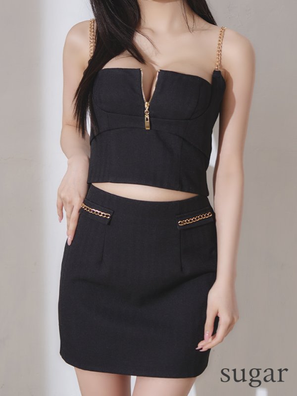 画像8: XSサイズあり【ANIER./アニエル】【ROBE de FLEURS/ローブドフルール】チェーン/ フェティッシュ/ セットアップ/ 2ピース/ キャミソール/ タイト/ ミニドレス/ キャバドレス[OF08]