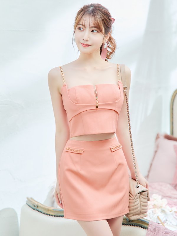 画像21: XSサイズあり【ANIER./アニエル】【ROBE de FLEURS/ローブドフルール】チェーン/ フェティッシュ/ セットアップ/ 2ピース/ キャミソール/ タイト/ ミニドレス/ キャバドレス[OF08]