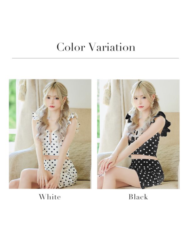 画像29: XSサイズあり【ANIER./アニエル】【ROBE de FLEURS/ローブドフルール】dot bust cut frill setup dress/ セットアップ/ 2ピース/ ノースリーブ/ ドット/ シアー/ ミニドレス/ キャバドレス[OF08]